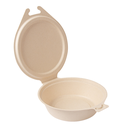 RECIPIENTES CON TAPAS BISAGRA 'BIONIC' 600 ML 18x13,5x5 CM NATURAL BAGAZO (300 UNID.)
