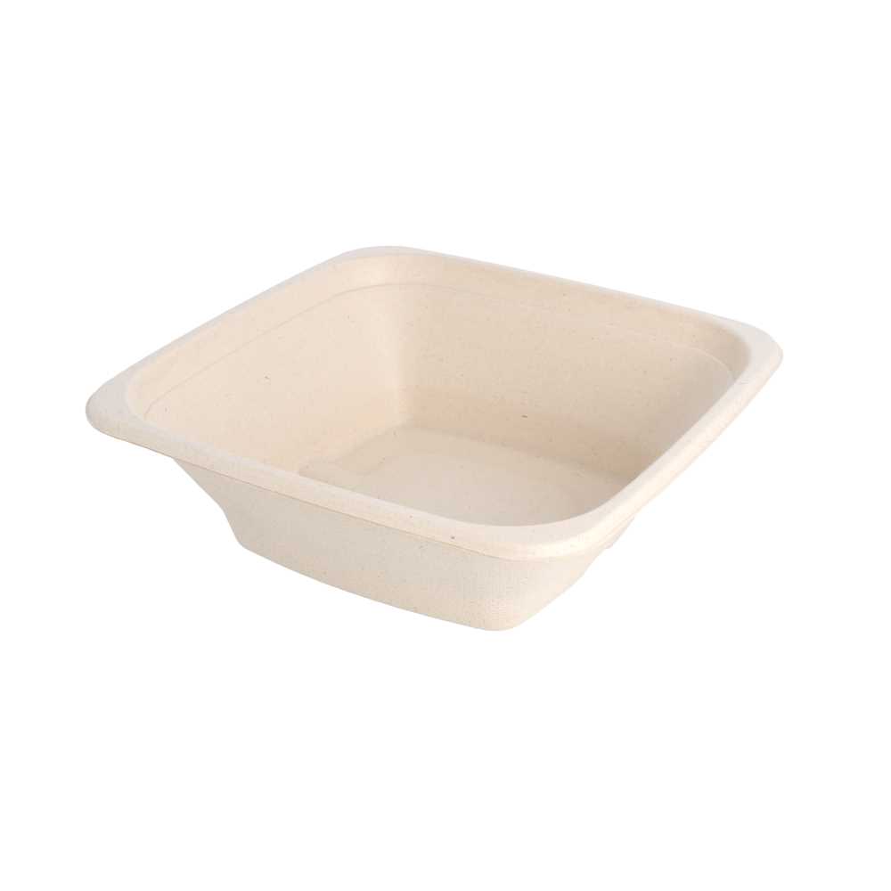 [226.93] BOLES CUADRADOS 'BIONIC' 700 ML 18x18x6 CM NATURAL BAGAZO (400 UNID.)