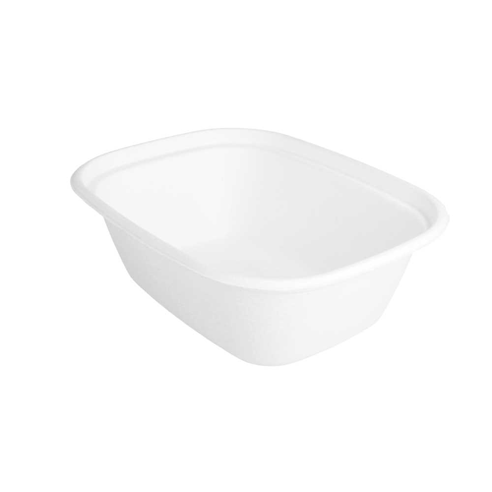 [221.45] Bandejas 'Bionic' 1800 Ml 23,1X18,2X7,7 Cm Blanco Bagazo (300 Unid.)