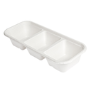 BANDEJAS 3 COMPART 'BIONIC' 500 ML 22,5x9,6x4,3 CM BLANCO BAGAZO (600 UNID.)