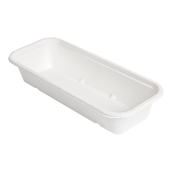 [257.51] Bandejas 'Bionic' 500 Ml 22,5X9,6X4,3 Cm Blanco Bagazo (600 Unid.)