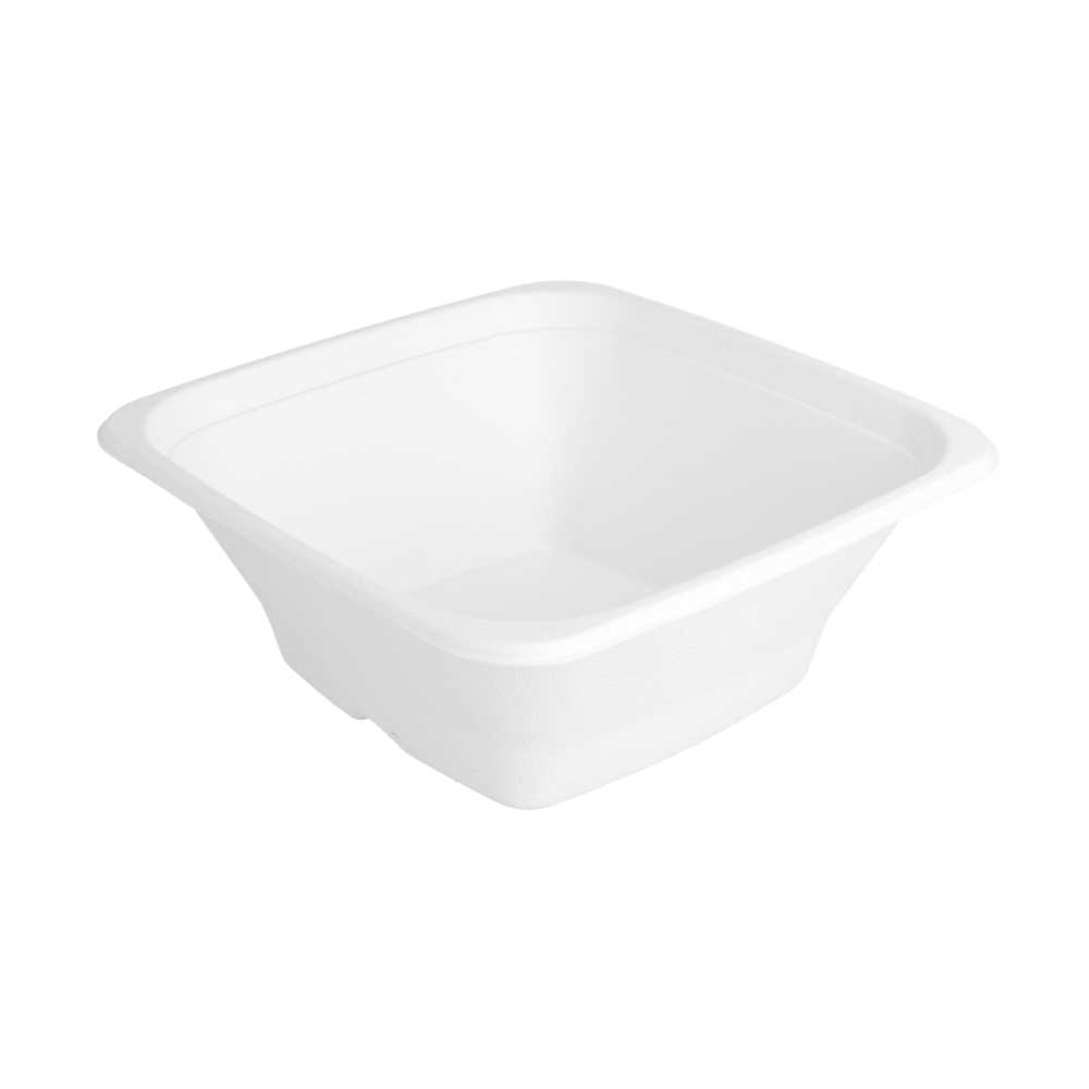 Boles Cuadrados 'Bionic' 950 Ml 18X18X7 Cm Blanco Bagazo (400 Unid.)