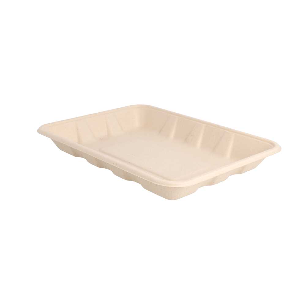 BANDEJAS 'BIONIC' 700 ML 23,7x17,3x3 CM NATURAL BAGAZO (400 UNID.)