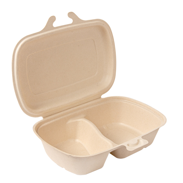 CONCHAS 2 COMPART. 'BIONIC' 900 ML 22,4x14x6 CM NATURAL BAGAZO (400 UNID.)