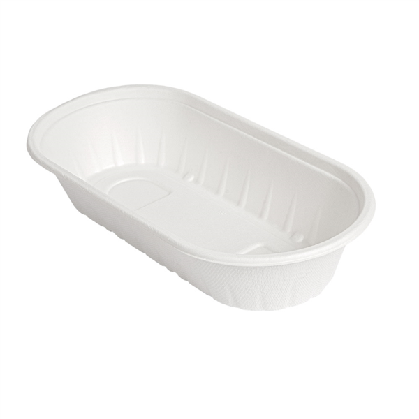[258.00] Lunch Box 'Bionic' 800 Ml 24,3X12X4,8 Cm Blanco Bagazo (500 Unid.)