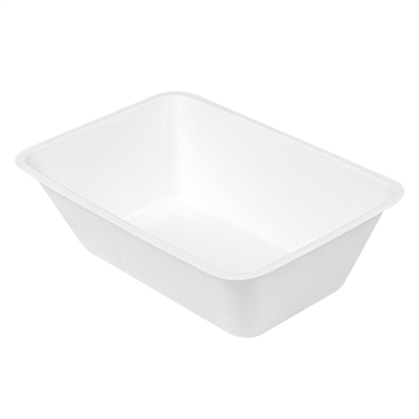 Barquillas 'Bionic' 1000 Ml 20X13,3X6 Cm Blanco Bagazo (500 Unid.)