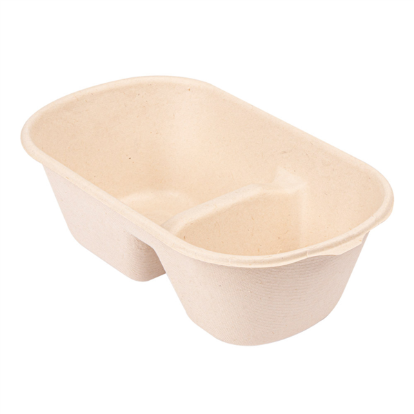 LUNCH BOXES 2 COMPART. 'BIONIC' 1000 ML 22x12,9x6,85 CM NATURAL BAGAZO (500 UNID.)