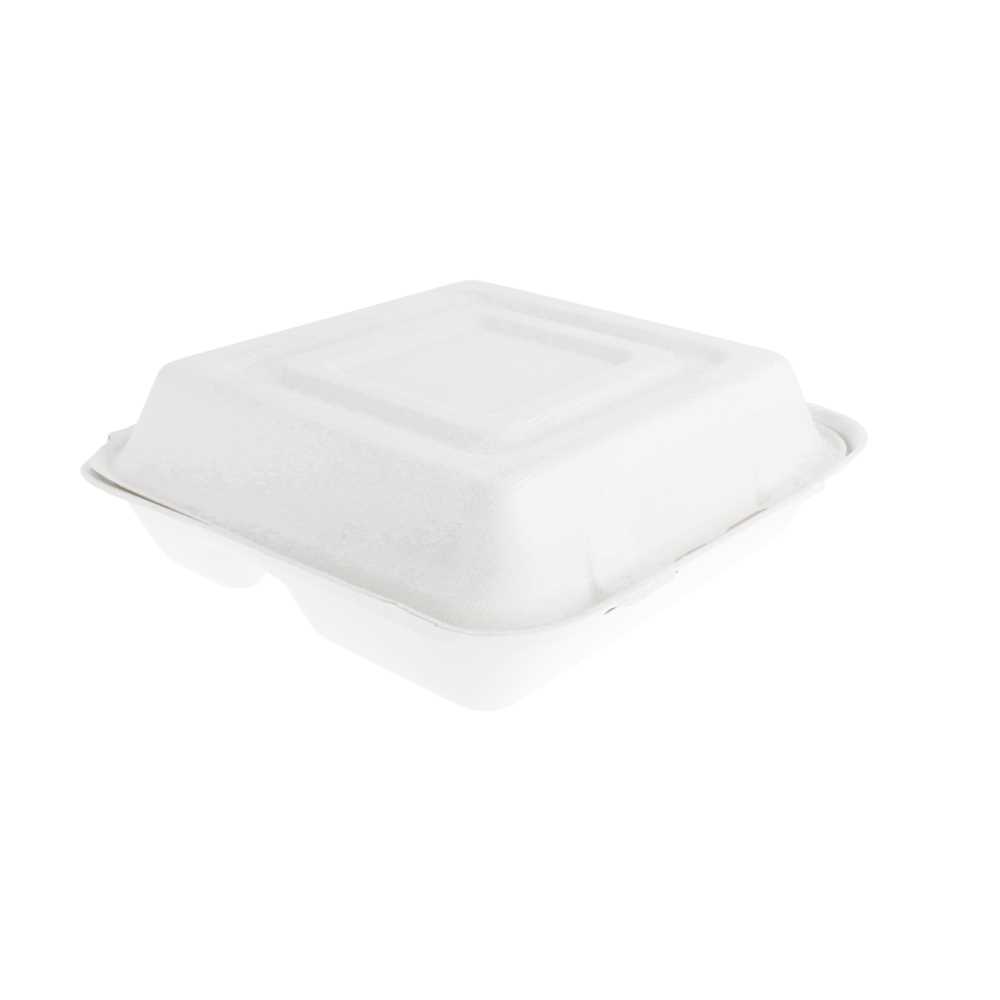 [151.02] Conchas "L" 3 Compart. 'Bionic' 25X25X7,5 Cm Blanco Bagazo (250 Unid.)