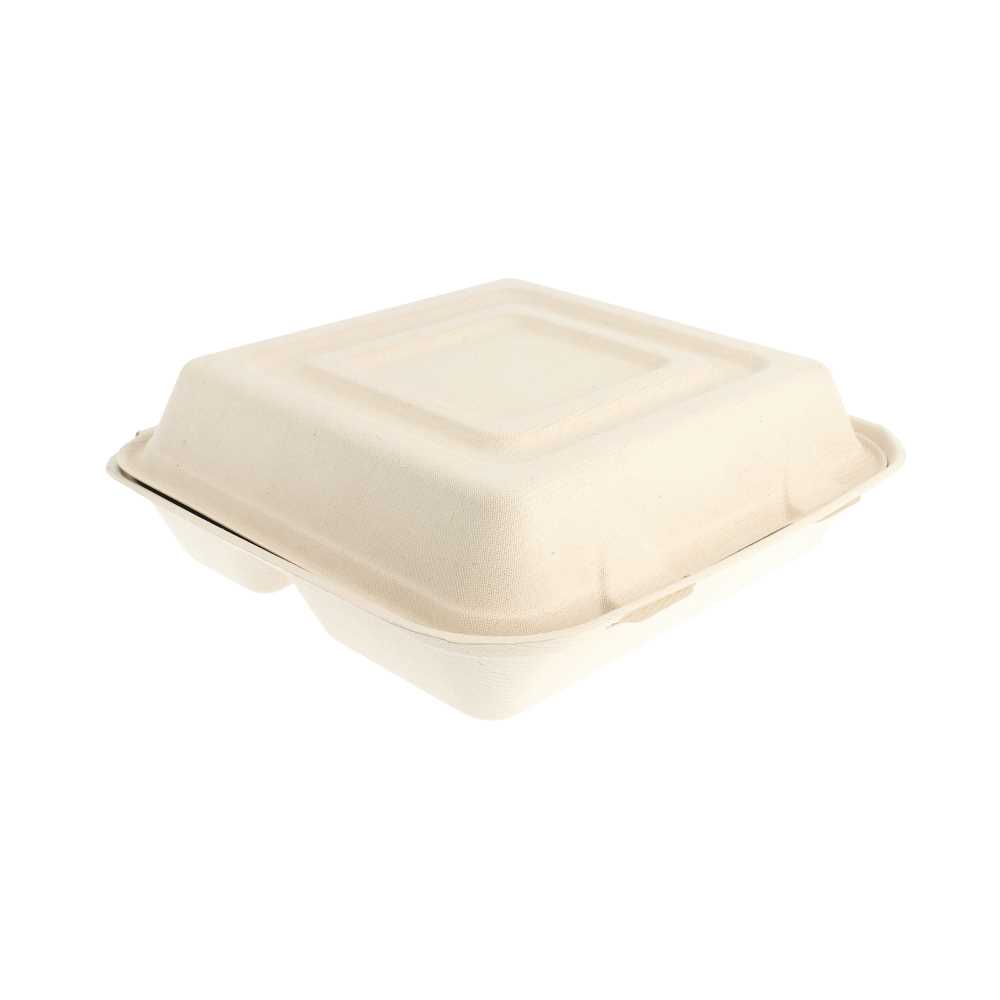 [150.46] Conchas "L" 3 Compart. 'Bionic' 25X25X7,5 Cm Natural Bagazo (250 Unid.)