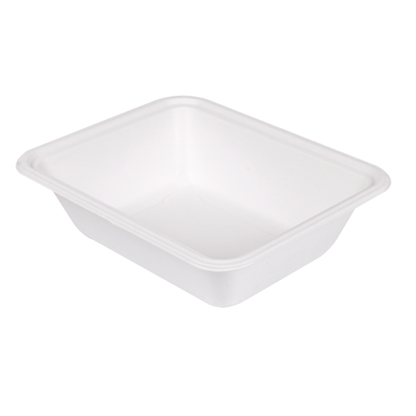 [253.80] Bandejas 'Bionic' 23,1X18,7X6,3 Cm Blanco Bagazo (400 Unid.)