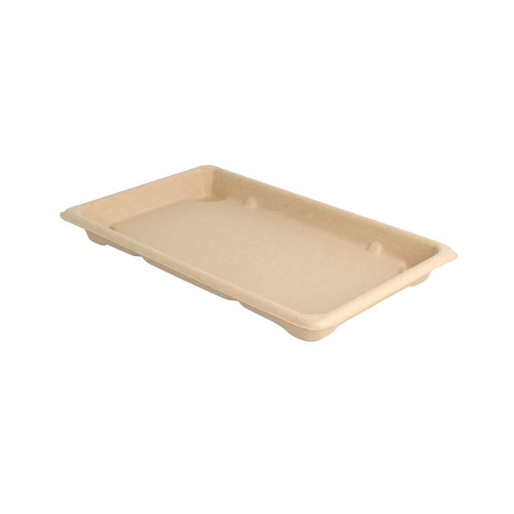 CAJAS SUSHI 'BIONIC' 21,3x13,3x1,5 CM NATURAL BAGAZO (800 UNID.)