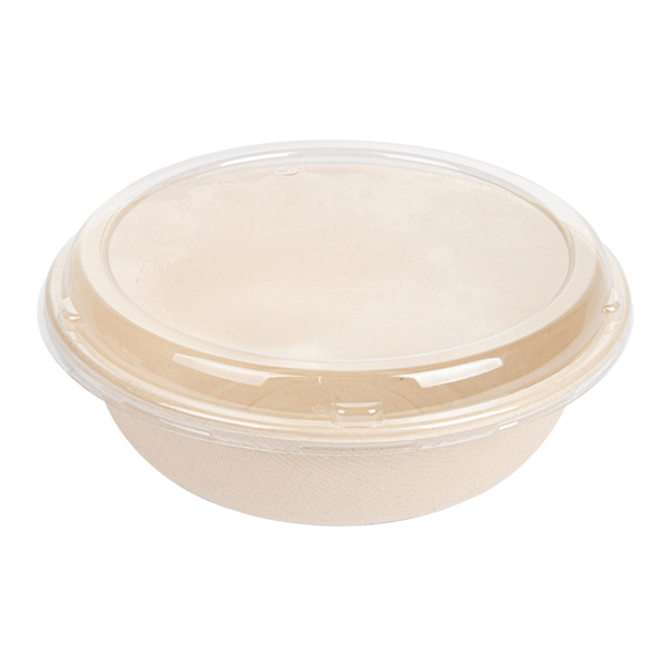 [254.12] COMBO ENSALADERAS+TAPAS 'BIONIC' 950 ML Ø 19x7,8 CM NATURAL BAGAZO (200 UNID.)