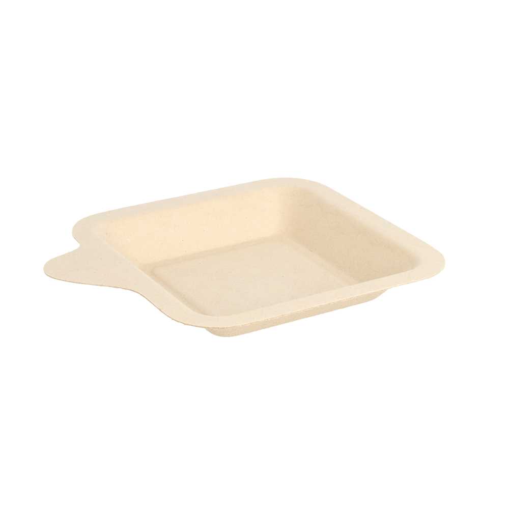 [212.70] Platos Cuadrados 'Bionic' 11X11X1,7 Cm Natural Bagazo (1000 Unid.)