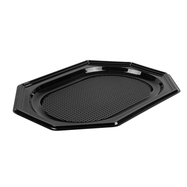 [158.85] Bandejas Catering 35X25X2 Cm Negro Rpet (100 Unid.)