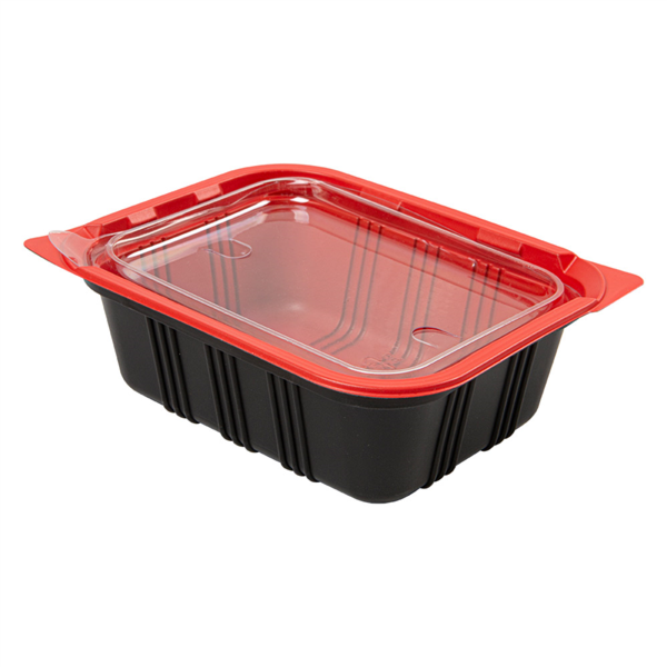 [145.18] Bandejas Microondables Comida Individual 15,5X12X5,1 Cm Negro Pp (400 Unid.)