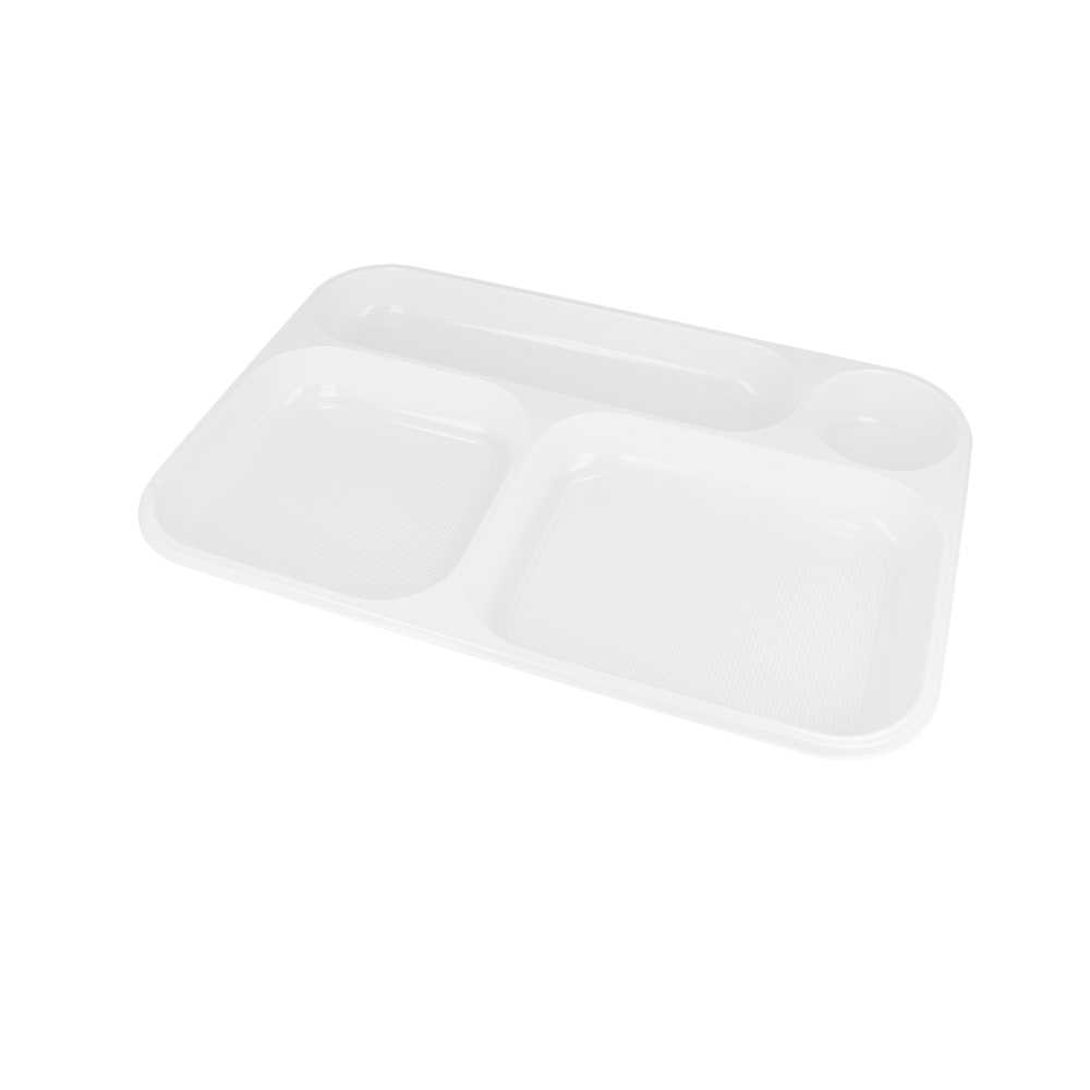 [208.76] BANDEJAS PARA LLEVAR - 4 COMP. 36x24 CM BLANCO PS (300 UNID.)