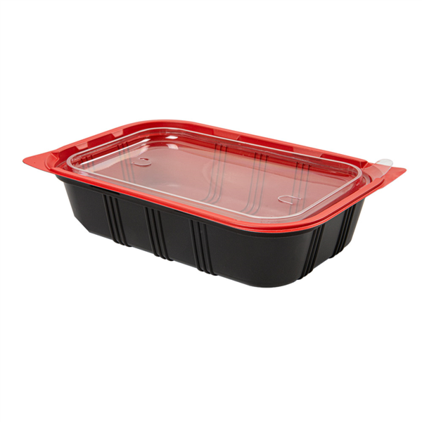 [145.22] BANDEJAS MICROONDABLES COMIDA INDIVIDUAL 21,5x14,5x5 CM NEGRO PP (400 UNID.)