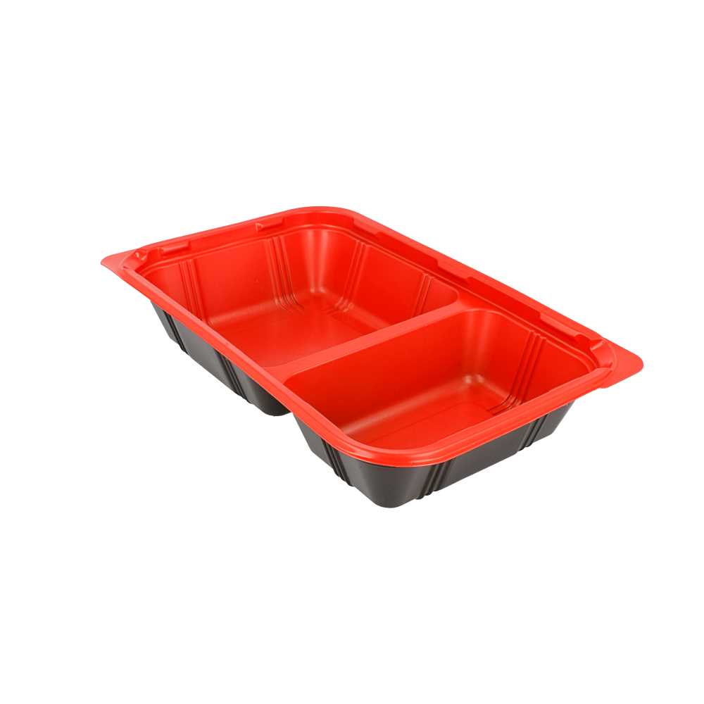 [145.24] Bandejas Microondables Comida Individual 23,9X15X4,5 Cm Negro Pp (400 Unid.)