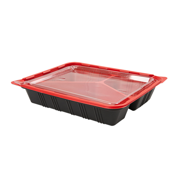 [145.28] BANDEJAS MICROONDABLES COMIDA INDIVIDUAL 22,5x18x4,5 CM NEGRO PP (400 UNID.)