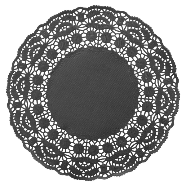 [169.80] RODALES CALADOS 40 G/M2 Ø 21,5 CM NEGRO PAPEL (250 UNID.)