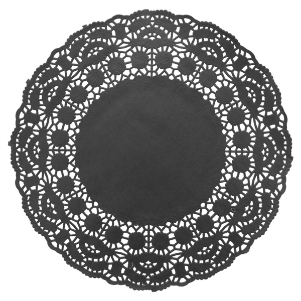 [169.81] RODALES CALADOS 40 G/M2 Ø 24 CM NEGRO PAPEL (250 UNID.)