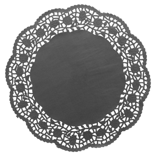 [169.82] RODALES CALADOS 40 G/M2 Ø 27 CM NEGRO PAPEL (250 UNID.)