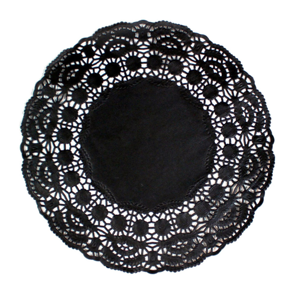 [169.83] RODALES CALADOS 40 G/M2 Ø 30,5 CM NEGRO PAPEL (250 UNID.)