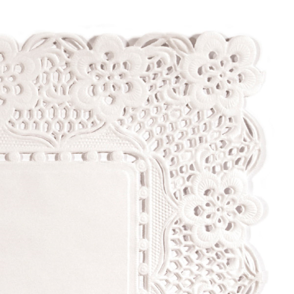 [301.83] Blondas Rectangulares Calados Antigrasas 40 G/M2 45X36 Cm Blanco Perg. Antigrasas (250 Unid.)