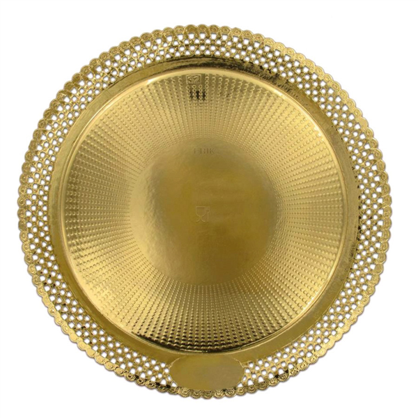 [183.94] Bandejas Blonda 'Erik' 1200 G/M2 + 300 G/M2 Pp Ø 40 Cm Dorado Cartón (100 Unid.)