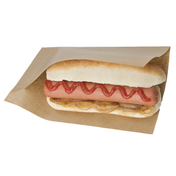 [173.88] Bolsas Abiertas Pinchos, Hot Dogs 'Open Pack' 35 G/M2 + 10 Ldpe 20X13/10 Cm Natural Kraft (100 Unid.)