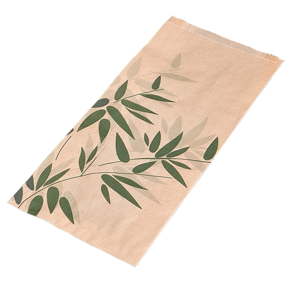 [355.06] Bolsas Croissants 'Feel Green' 32 G/M2 12+5X22 Cm Natural Kraft (500 Unid.)