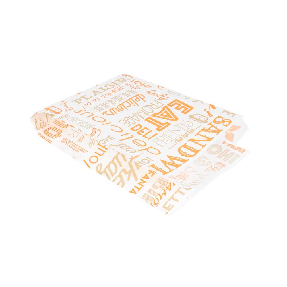 [229.33] BOLSAS HAMBURGUESAS 'PAROLE' 35 G/M2 12+7x18 CM NARANJA PERG. ANTIGRASAS (500 UNID.)