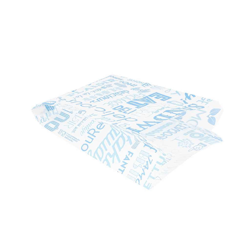 [229.32] BOLSAS HAMBURGUESAS 'PAROLE' 35 G/M2 12+7x18 CM AZUL PERG. ANTIGRASAS (500 UNID.)