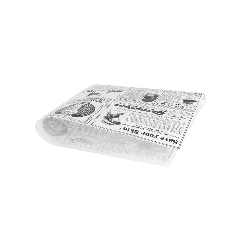 [186.42] PAPEL ANTIGRASAS ABIERTO 2 LADOS FAST FOOD 'TIMES' 35 G/M2 17x18 CM BLANCO PERG. ANTIGRASAS (500 UNID.)