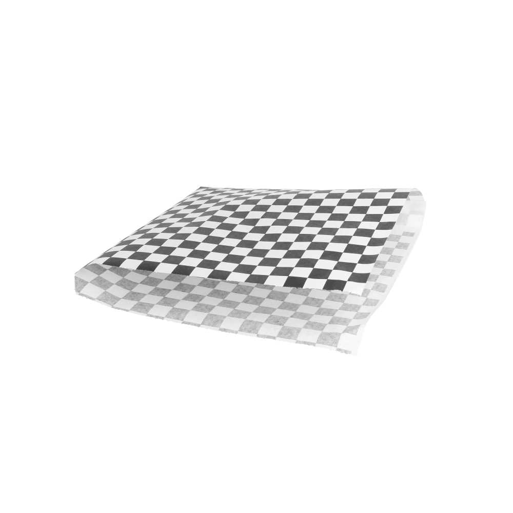 [186.41] PAPEL ANTIGRASAS ABIERTO 2 LADOS FAST FOOD 'FITIPALDI' 35 G/M2 17x18 CM NEGRO PERG. ANTIGRASAS (500 UNID.)