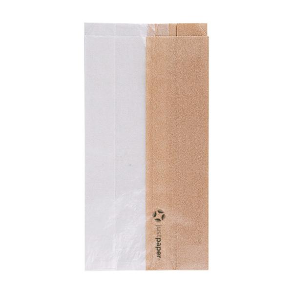 [231.18] Bolsas Para Sándwiches Con Ventana Eco 'Corner Window' 38 G/M2 12+6X23 Cm Natural Kraft (250 Unid.)