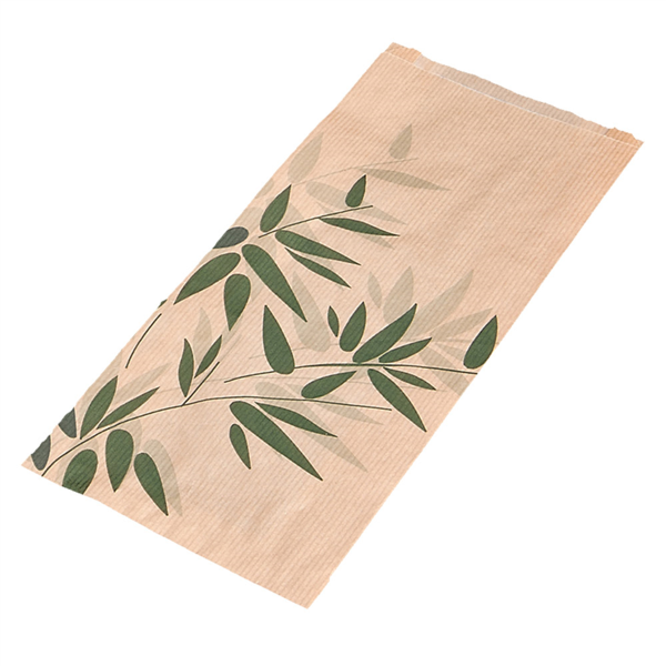 [355.10] BOLSAS CROISSANTS 'FEEL GREEN' 32 G/M2 14+7x26 CM NATURAL KRAFT (500 UNID.)