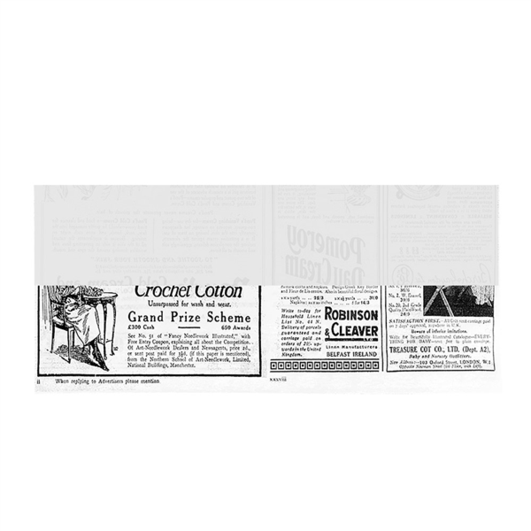 [257.01] PAPEL ANTIGRASAS ABIERTO 2 LADOS ALLWRAP 'TIMES' 35 G/M2 35x17/9 CM BLANCO PERG. ANTIGRASAS (500 UNID.)