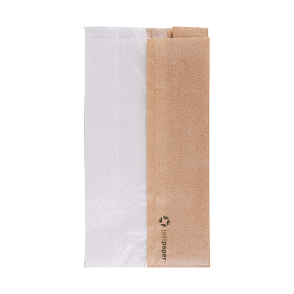 BOLSAS PARA SÁNDWICHES CON VENTANA ECO 'CORNER WINDOW' 38 G/M2 14+8x26 CM NATURAL KRAFT (250 UNID.)