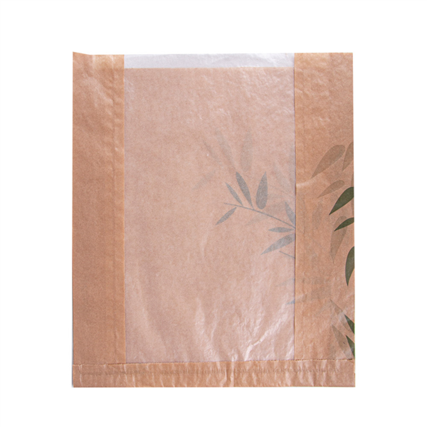BOLSAS PAN CON VENTANA ECO 'FEEL GREEN' 32 G/M2 26+4x30 CM NATURAL KRAFT (250 UNID.)