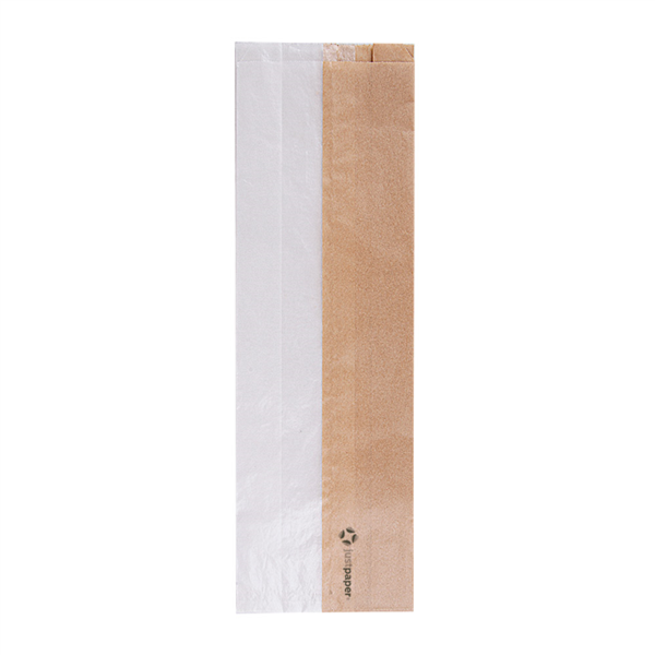 BOLSAS PARA SÁNDWICHES CON VENTANA ECO 'CORNER WINDOW' 38 G/M2 12+6x38 CM NATURAL KRAFT (250 UNID.)