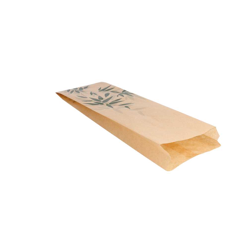 [147.12] BOLSAS BAGUETTES GARNI 'FEEL GREEN' 34 G/M2 12+4x35 CM NATURAL PERG. ANTIGRASAS (500 UNID.)
