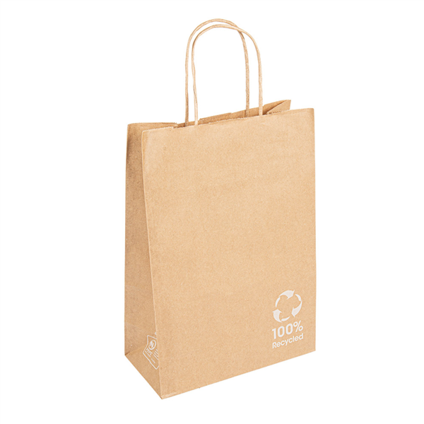 [255.83] Bolsas Sos Con Asas 80 G/M2 20+10X29 Cm Natural Kraft (250 Unid.)