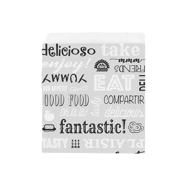 Papel Antigrasas Abierto 2 Lados Fast Food 'Parole' 35+20 G/M2 16X16,5 Cm Plateado Pergamino + Aluminio (500 Unid.)
