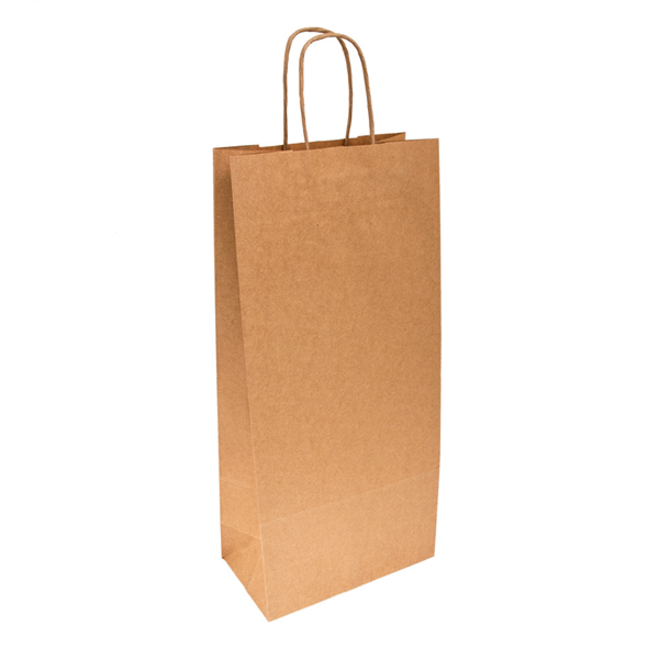 Bolsas Sos Con Asas 2 Botellas 100 G/M2 18+10X39 Cm Natural Kraft (250 Unid.)