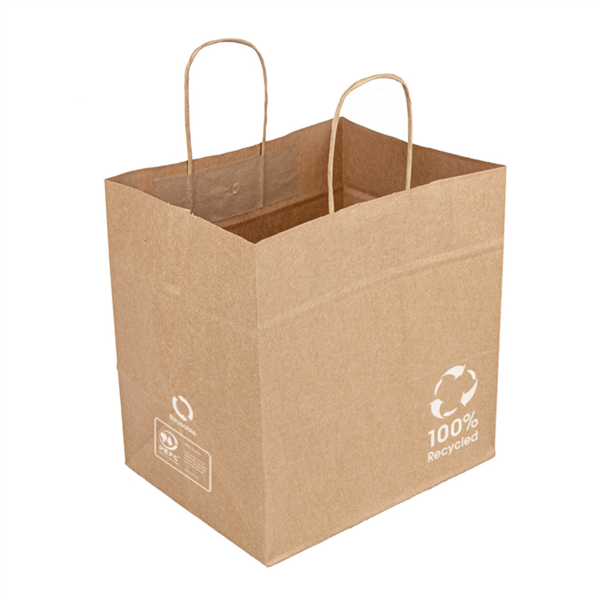[255.85] Bolsas Sos Catering Con Asas 80 G/M2 26+17X24 Cm Natural Kraft (250 Unid.)