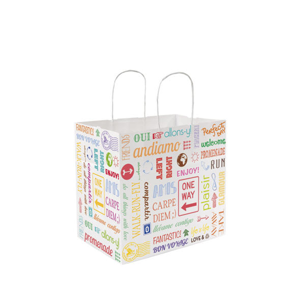 [230.06] Bolsas Sos Con Asas "Traiteur" 'Parole' 80 G/M2 26+17X24 Cm Blanco Celulosa (250 Unid.)