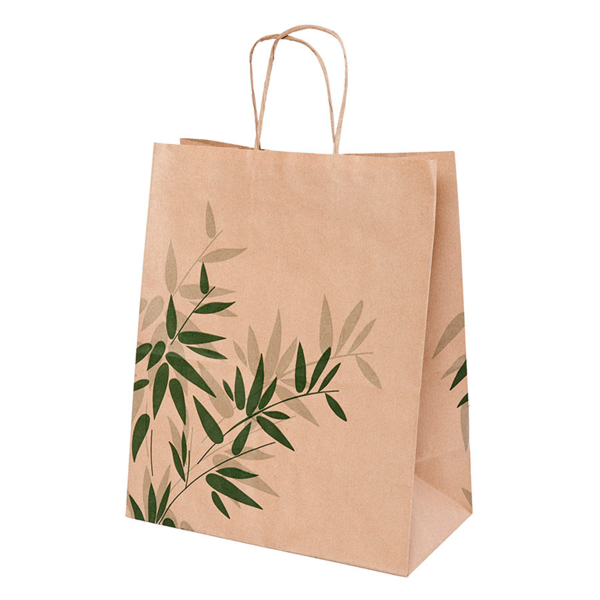 BOLSAS SOS CON ASAS 'FEEL GREEN' 80 G/M2 26+14x32 CM NATURAL KRAFT (250 UNID.)