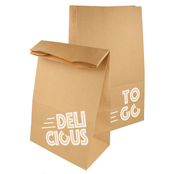 BOLSAS SOS SIN ASAS - DELICIOUS TO GO 50 G/M2 22+12x31 CM NATURAL KRAFT (500 UNID.)