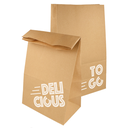 BOLSAS SOS SIN ASAS - DELICIOUS TO GO 50 G/M2 22+12x31 CM NATURAL KRAFT (500 UNID.)